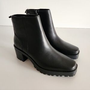 Andre Assous Classic Black Leather Ankle Booties Milla 7.5